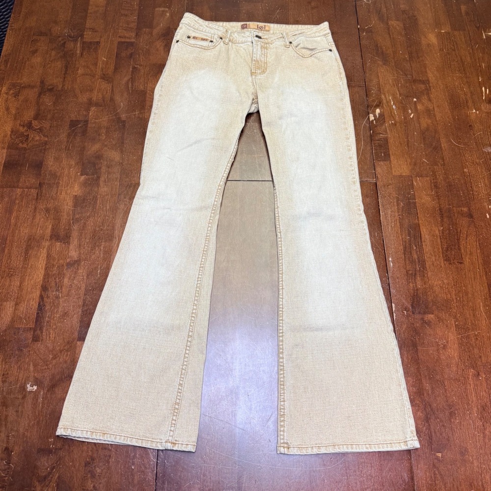 L.E.I. Flare Jeans Womens Size 9 Tan Sand Wash Vintage Y2K‎ Low Rise 30x32